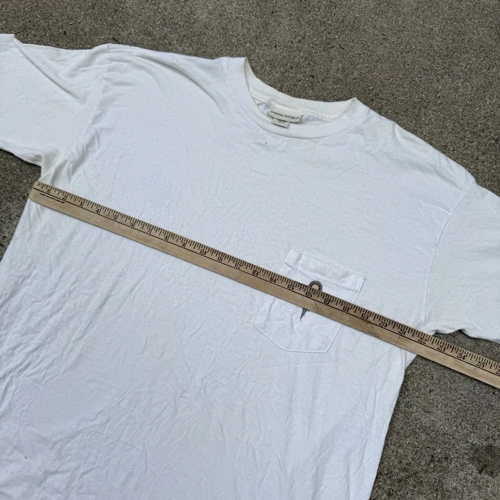 Vintage 80s 90s Banana Republic Pocket Tee Shirt Single Stitch Large Made in USA
